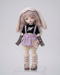 Lullaby Bunny BJD doll wearing the pastel goth outfit