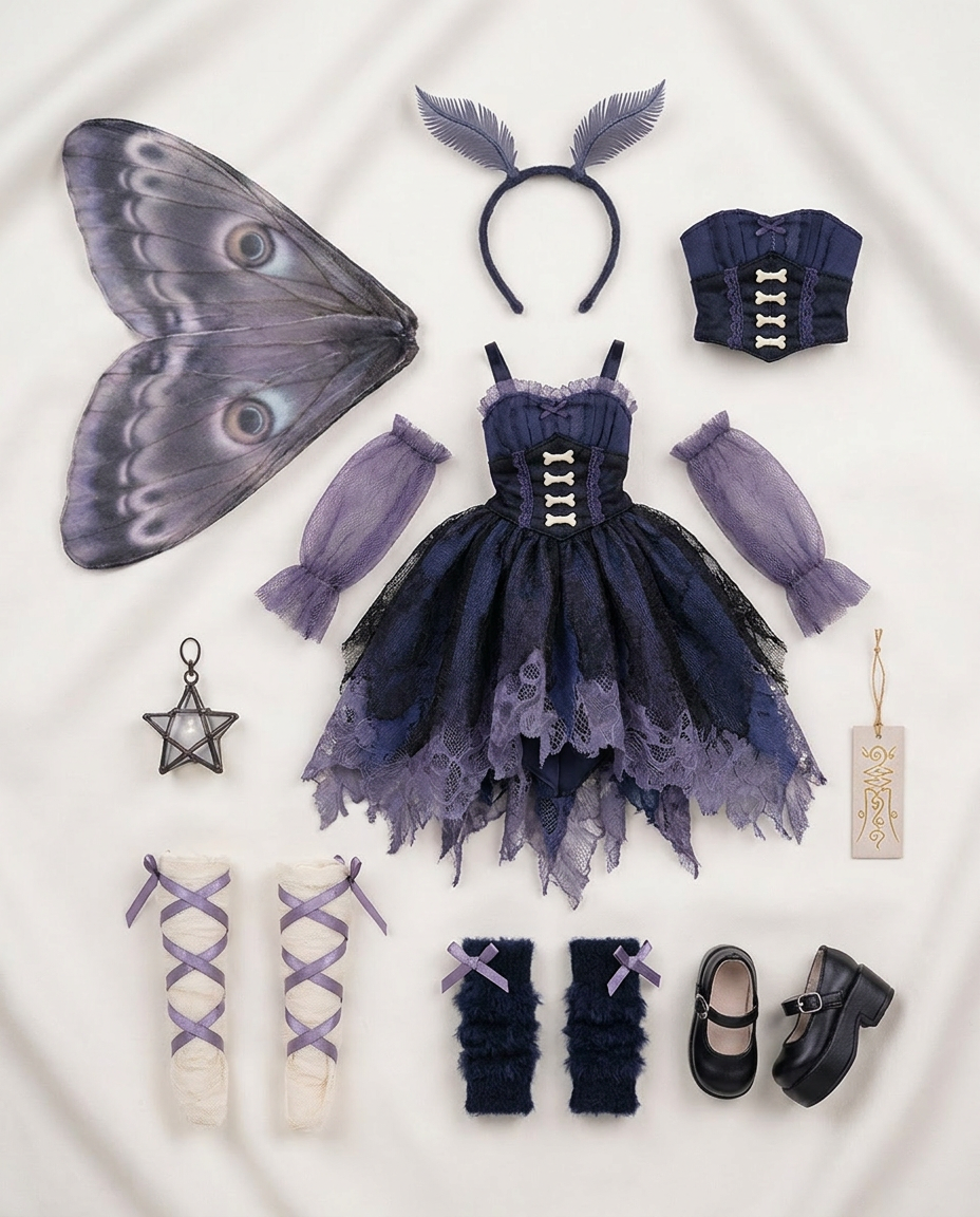 Mothlace dress flat-lay