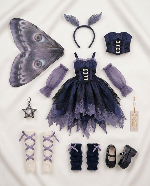 Mothlace dress flat-lay