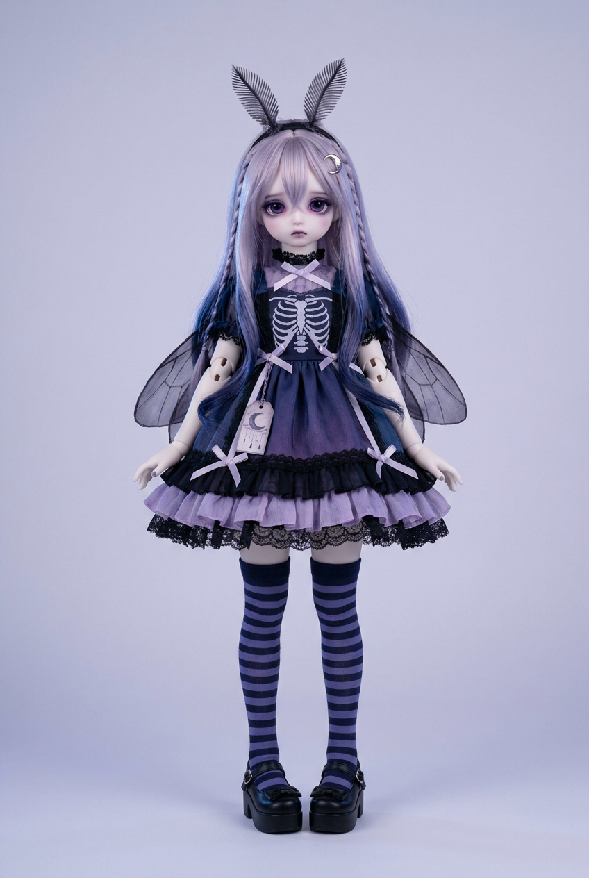 Moonspirit pastel goth BJD doll outfit