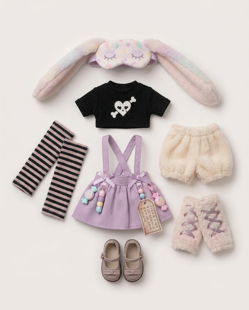 Lullaby Bunny outfit flat-lay