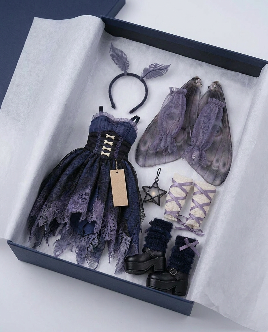 Mothlace dress in gift box