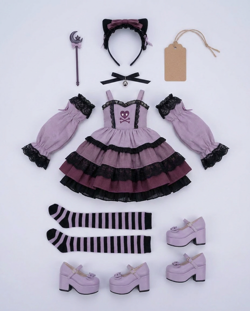 Nightcat outfit flat-lay